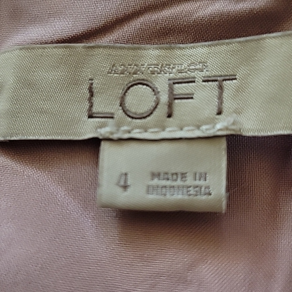 LOFT Ann Taylor size 4 pink and white cotton blend mini skirt - Picture 3 of 4
